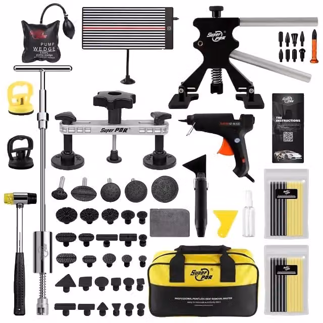Kit per la riparazione delle ammaccature dell'auto, rimozione delle ammaccature senza verniciatura, strumento per l'estrazione delle ammaccature, kit di riparazione completo