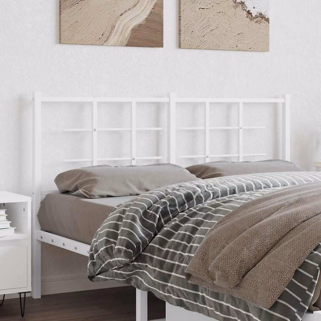 Testiera di ricambio vidaXL in metallo bianco laccato, stile classico, L: 142 cm