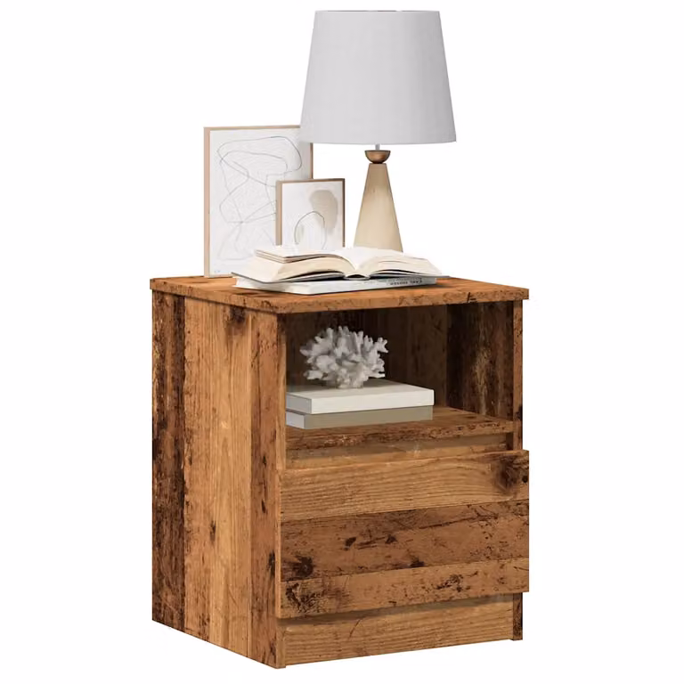 Set di 2 comodini vidaXL in legno multistrato color marrone con finitura opaca, L/P/H: 40 x 40 x 50 cm