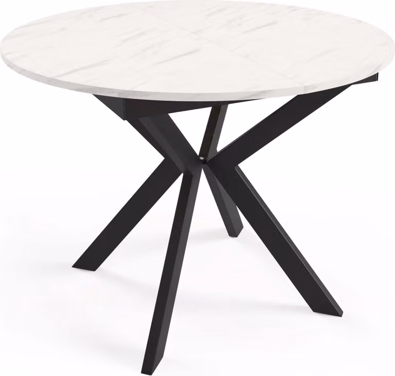 Tavolo da pranzo FURNLUX Leia White 100cm / Colore principale: Bianco / Dimensioni: 100 x 78 x 138 cm