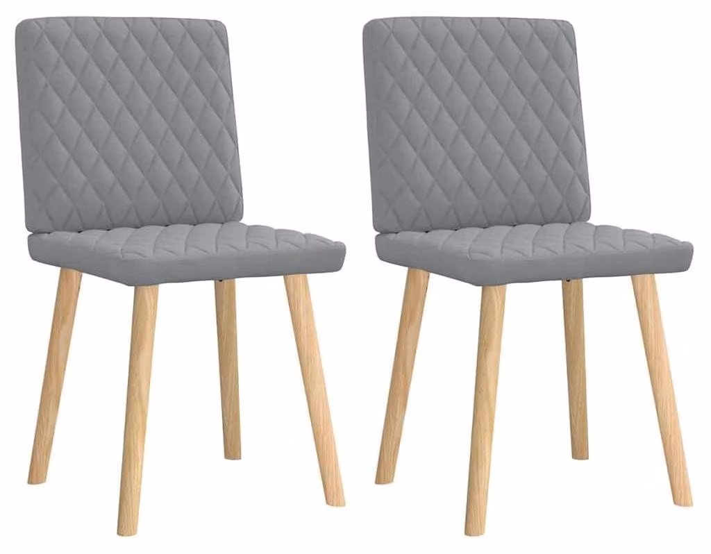 Set di 2 sedie da pranzo, colore grigio chiaro