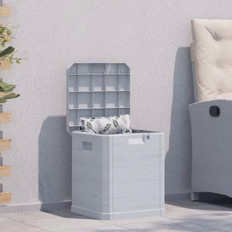 vidaXL Baule da Giardino Moderno in Plastica Grigio Opaco