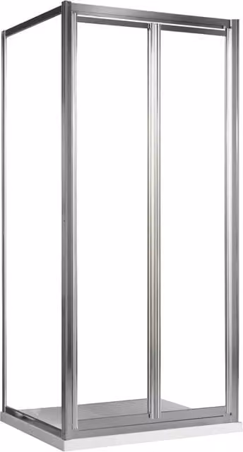 Box Doccia Angolare 75x75 cm 2 Ante Battenti in Cristallo Trasparente 4mm H198 Fosterberg Maribo Duo