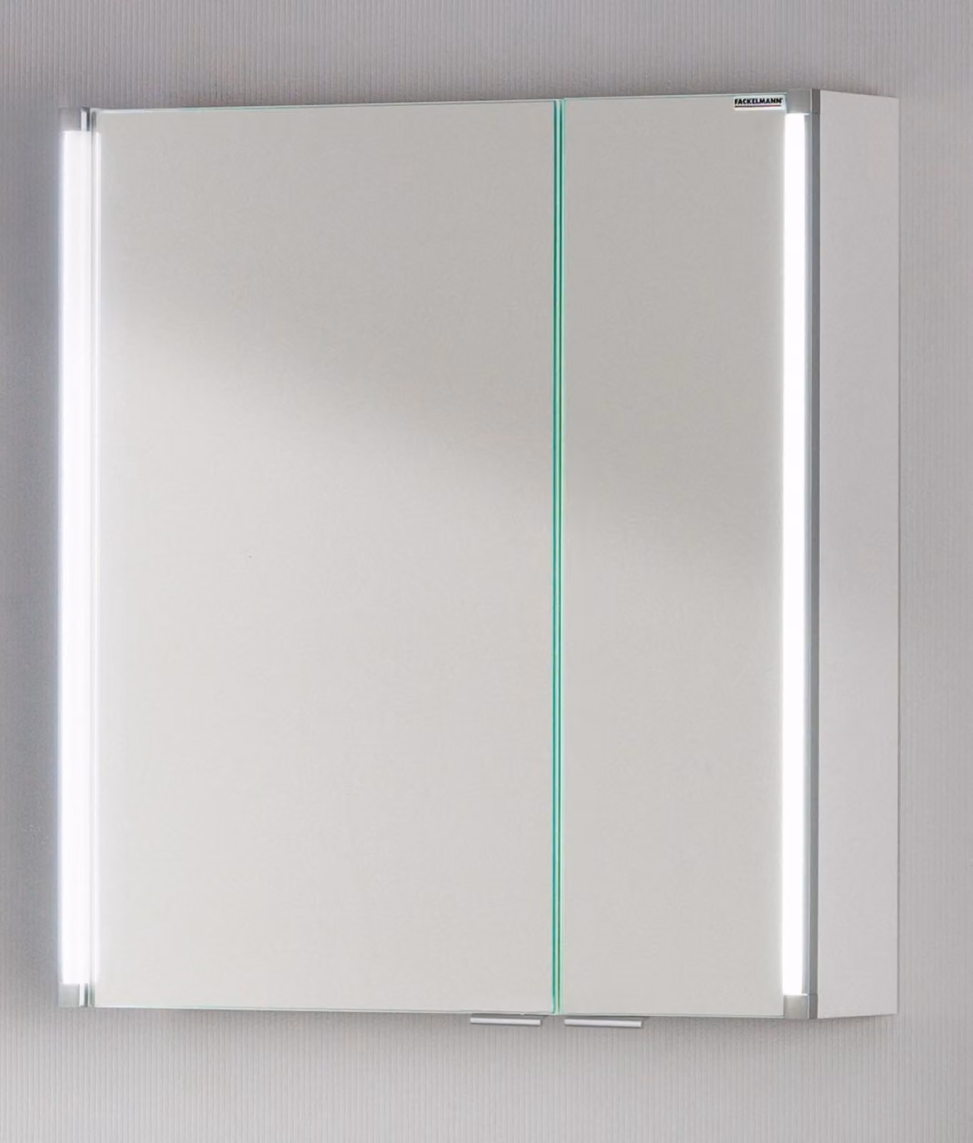 Armadietto a specchio FACKELMANN LED / ideale per riporre gli utensili da bagno / Dimensioni (L x A x P): circa 61 x 67 x 16,5 cm / Armadietto con specchio e LED per il bagno / 2 ante / Corpo: bianco