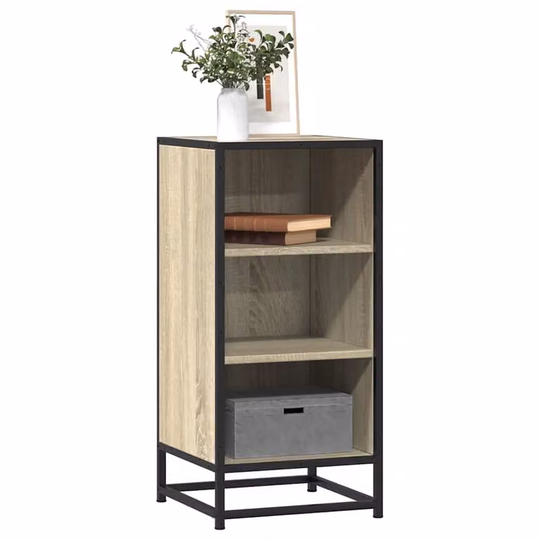 Credenza stile industrial vidaXL in MDF e metallo, colore beige e marrone, L 35,5 cm x P 35 cm x H 76 cm