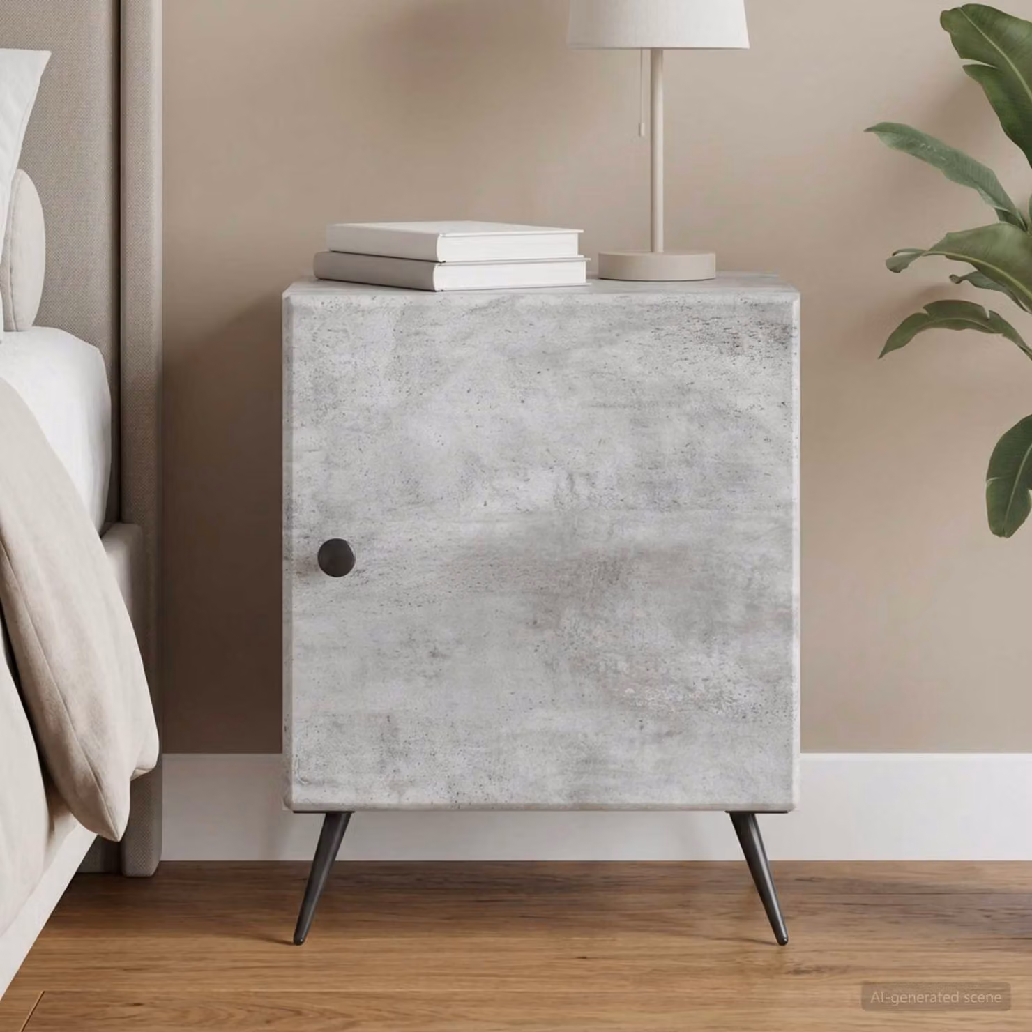 Armadio da Notte Moderno vidaXL Grigio Opaco L 43 cm x P 34,5 cm x H 50 cm