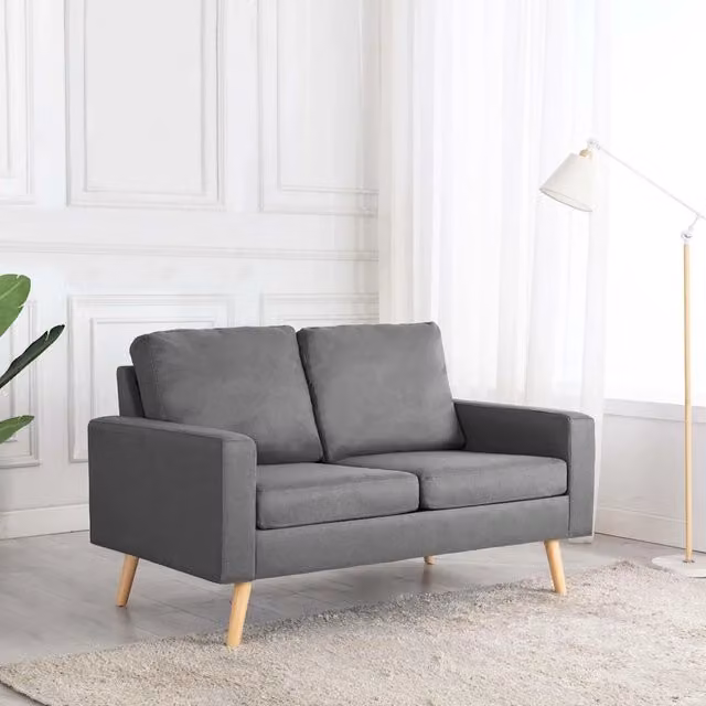 Divano a 2 Posti-Sofa 2 Posti Grigio Chiaro in Tessuto 158509