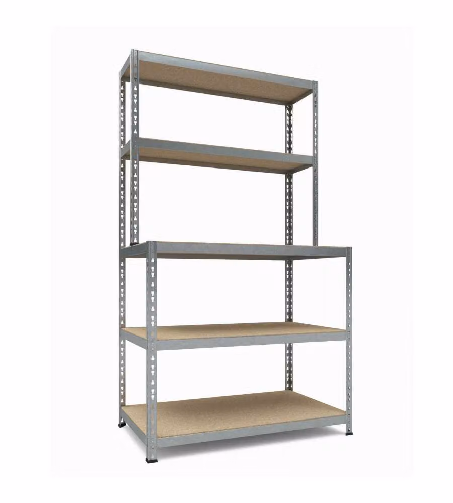 Scaffale a Incastro Metallo e Legno 180x100x60 cm 175 kg per Ripiano