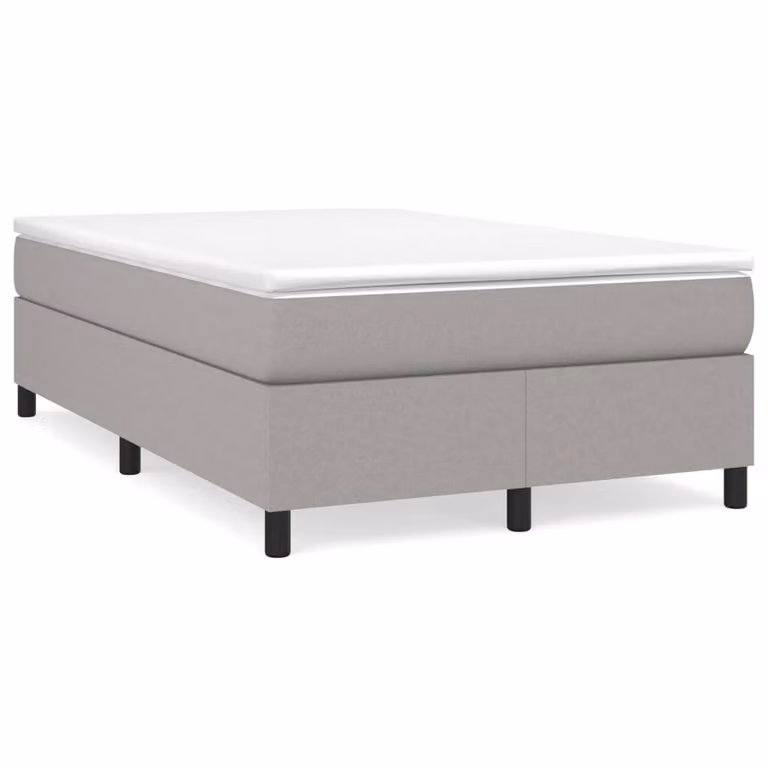 vidaXL Letto Ibrido con Giroletto a Molle e Materasso in Tessuto Grigio e Bianco L/P/H: 200 x 120 x 33,5 cm