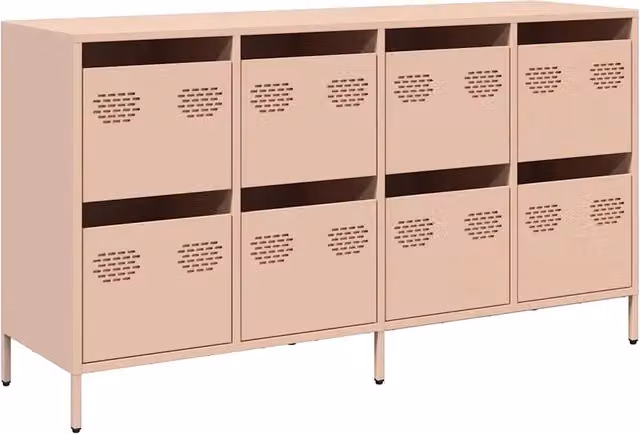 Credenza | Madia | Buffet da pranzo | Armadio da pranzo Rosa 135x39x73,5 cm in Acciaio Laminato a Freddo