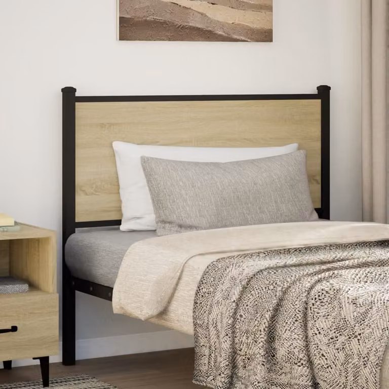 vidaXL Testiera di Ricambio Sonoma 107 cm Legno Multistrato e Acciaio