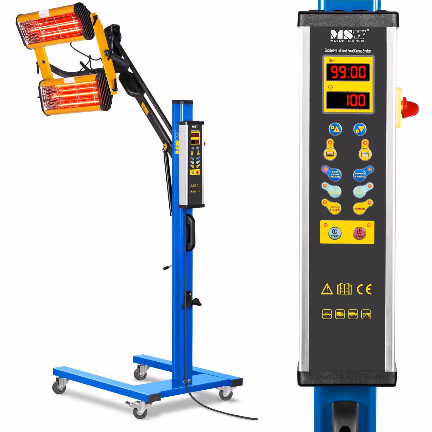 Expondo MSW Essiccatore a infrarossi per vernici - 2.200 W - 2 radiatori - display digitale