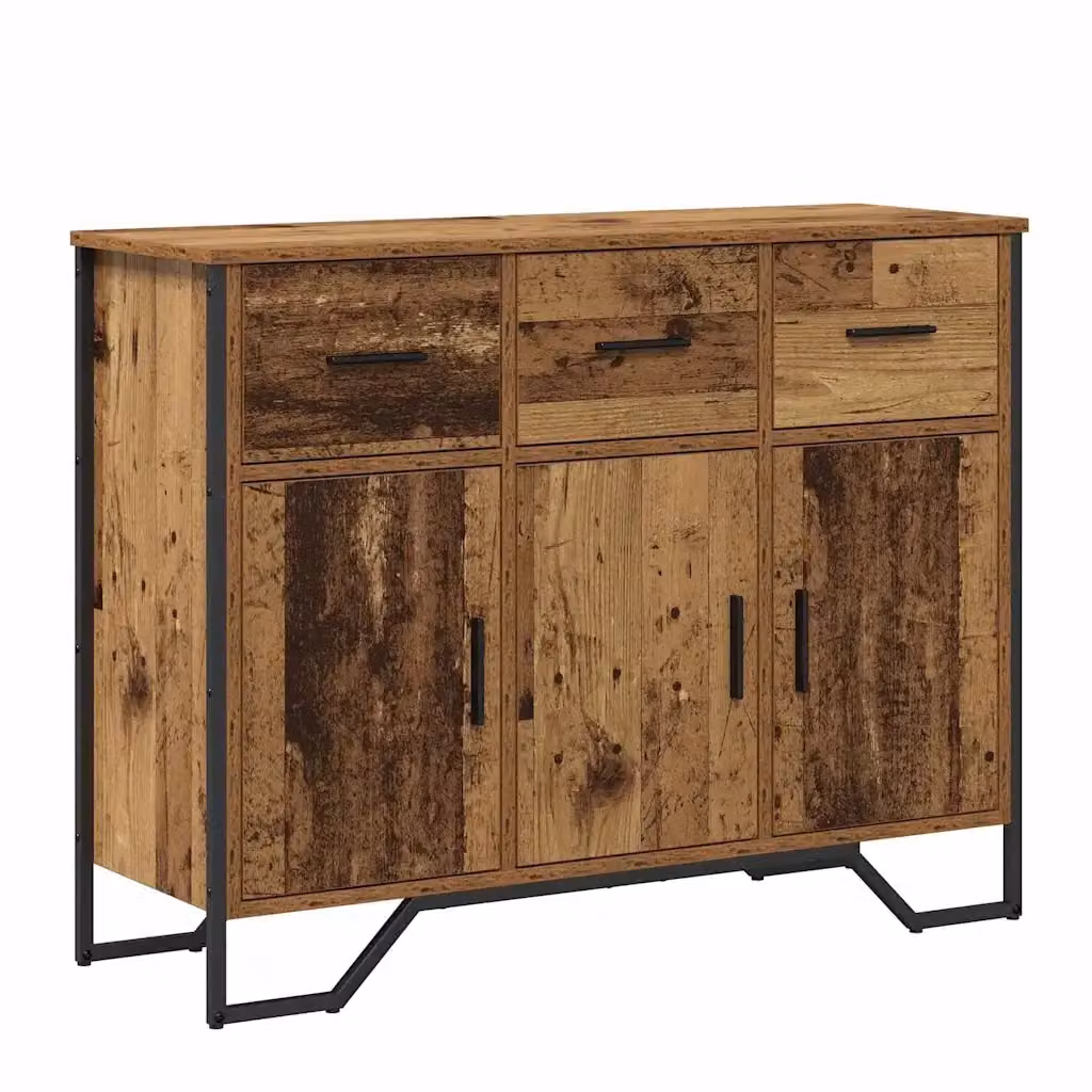 Credenza Buffet con Cassetto vidaXL in Legno Vecchio Marrone L: 97 cm, P: 32,5 cm, H: 74,5 cm – 2