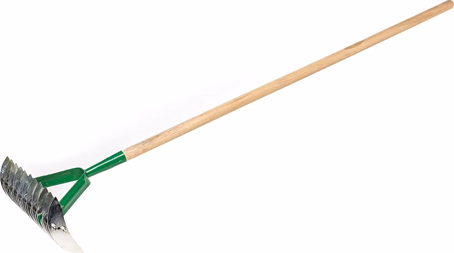KOTARBAU® Rastrello Arieggiatore per Prato Acciaio 38x13 cm Verde Scarificatore Manuale Rastrello Aeratore Robusto con Manico