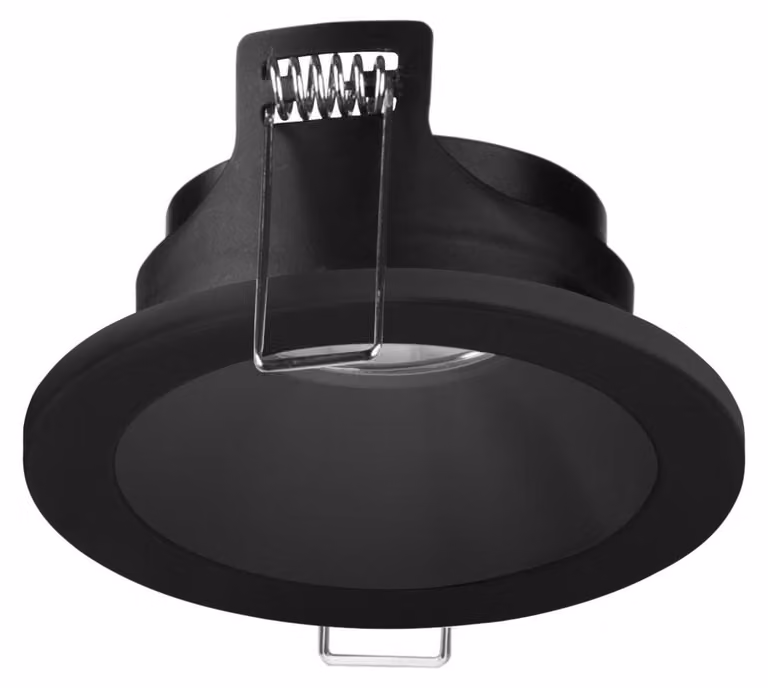 Ter - Plafoniera da incasso di 90 mm di diametro, per lampada GU10, colore nero