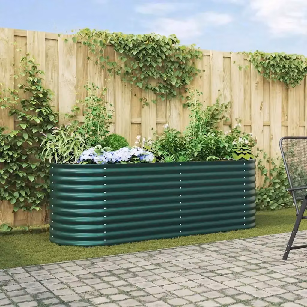 Letto rialzato DESIGN IN per orto e giardino in acciaio verde L: 240 cm, P: 80 cm, H: 81 cm – 2