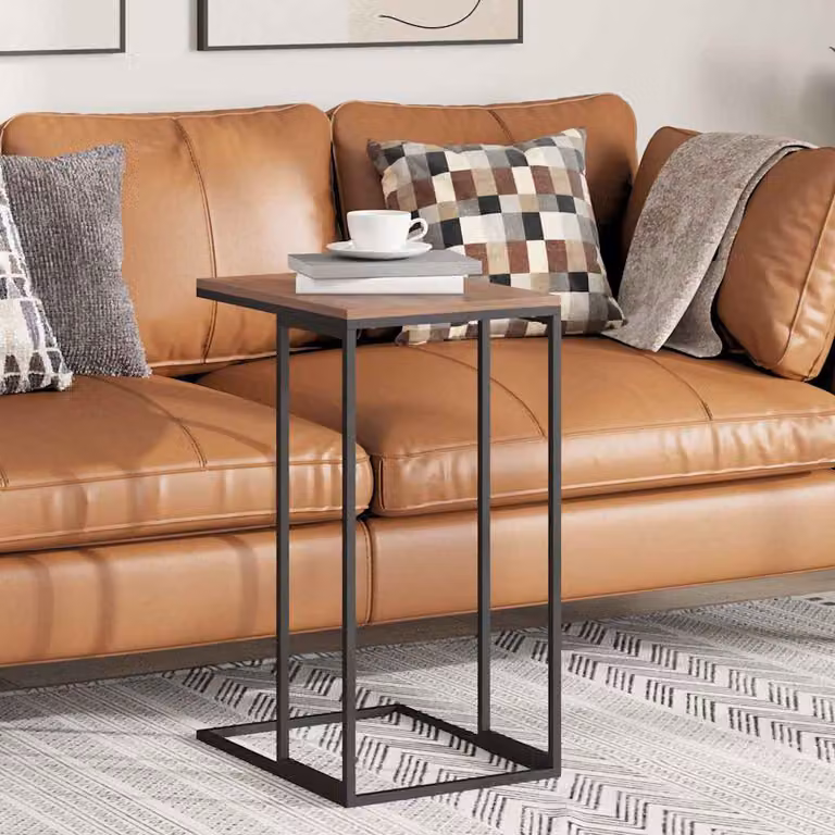 vidaXL Tavolino da Salotto Moderno Nero in Legno e Metallo L: 40 cm, P: 30 cm, H: 59 cm