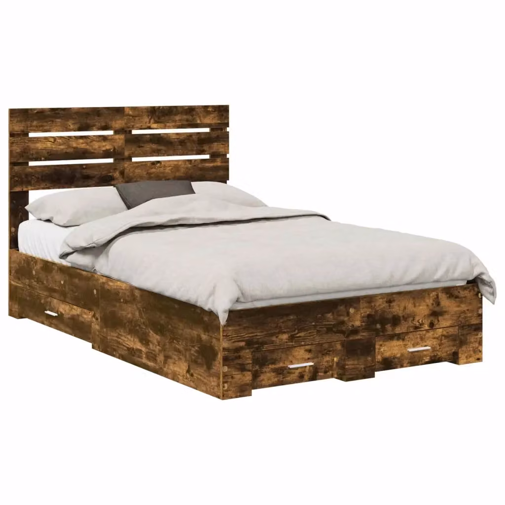 Struttura letto con cassetto vidaXL in legno Rovere, colore marrone, L/P/H: 120 x 200 x 196 cm – 2