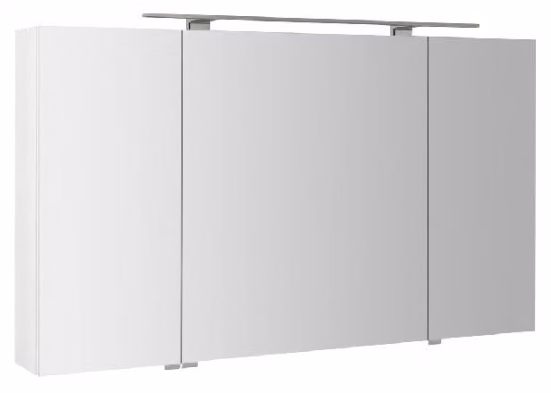 Sapho Riwa - Armadio a specchio con illuminazione a LED, 1210x700x170 mm, 3 ante, bianco lucido RIW120-0030