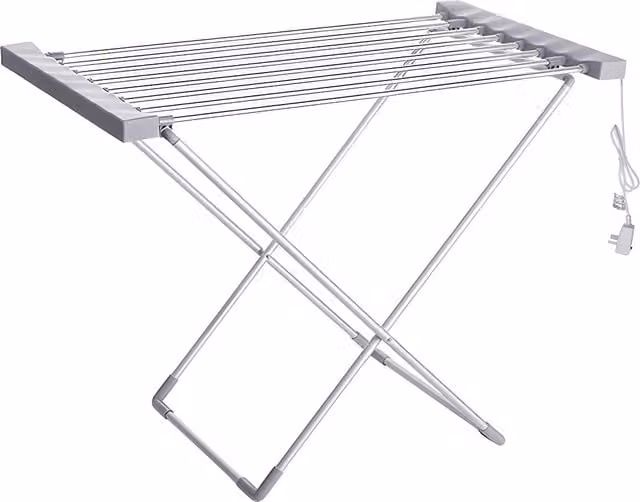 Stendibiancheria Riscaldato Wintem in Alluminio e Plastica, Colore Argento, L/P/H: 95 x 74 x 50 cm