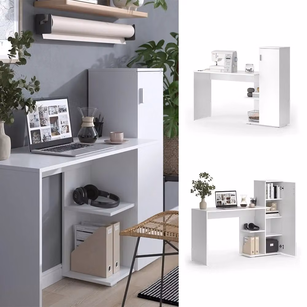 Scrivania per computer Vicco Ritz Bianca L: 141.2 cm, P: 45.2 cm, H: 76.7 cm – 2