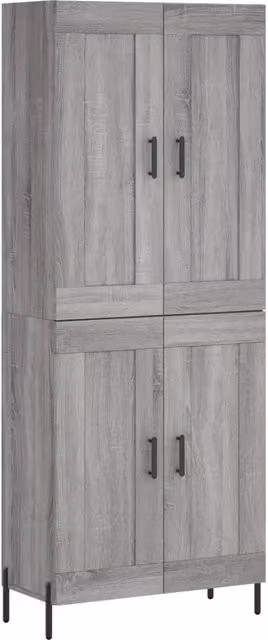 Credenza | Madia | Buffet da pranzo | Armadio da pranzo Grigio Sonoma 69,5x34x180 cm in Legno Multistrato