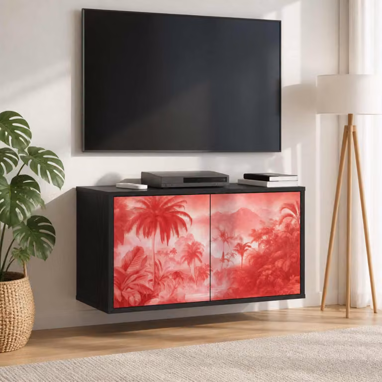 Mobile TV da parete vidaXL AACHEN in Rovere Nero, L 69 cm x P 33 cm x H 40 cm