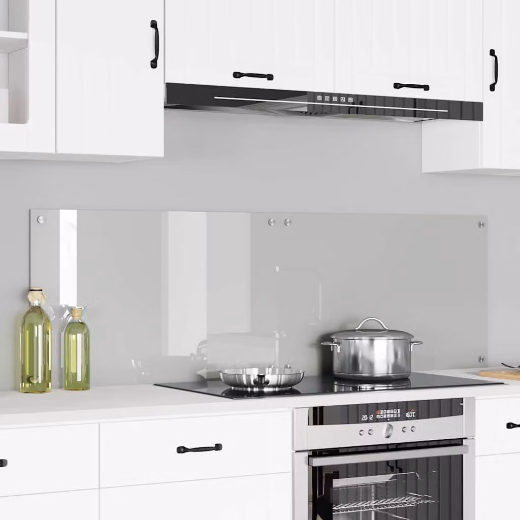 Set di 2 schienali da cucina vidaXL in vetro temperato trasparente, L 50 cm x H 80 cm