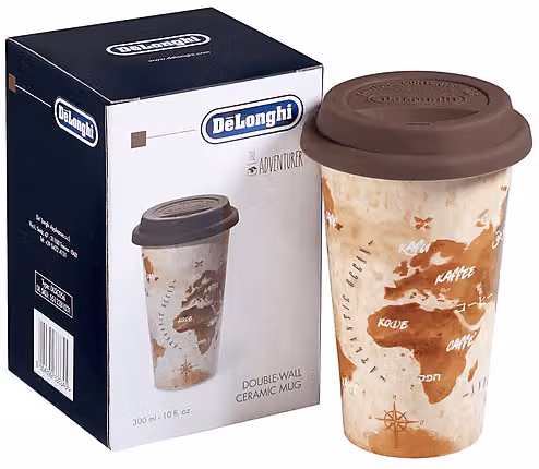 Tazza termica De'Longhi DLSC056 multicolore in ceramica e silicone con coperchio