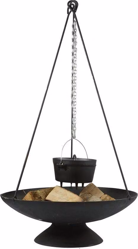 Supporto da cucina per esterni - Supporto per barbecue - Riscaldatore da esterno - Robusto telaio in acciaio - Altezza 117 cm - Verniciato grigio