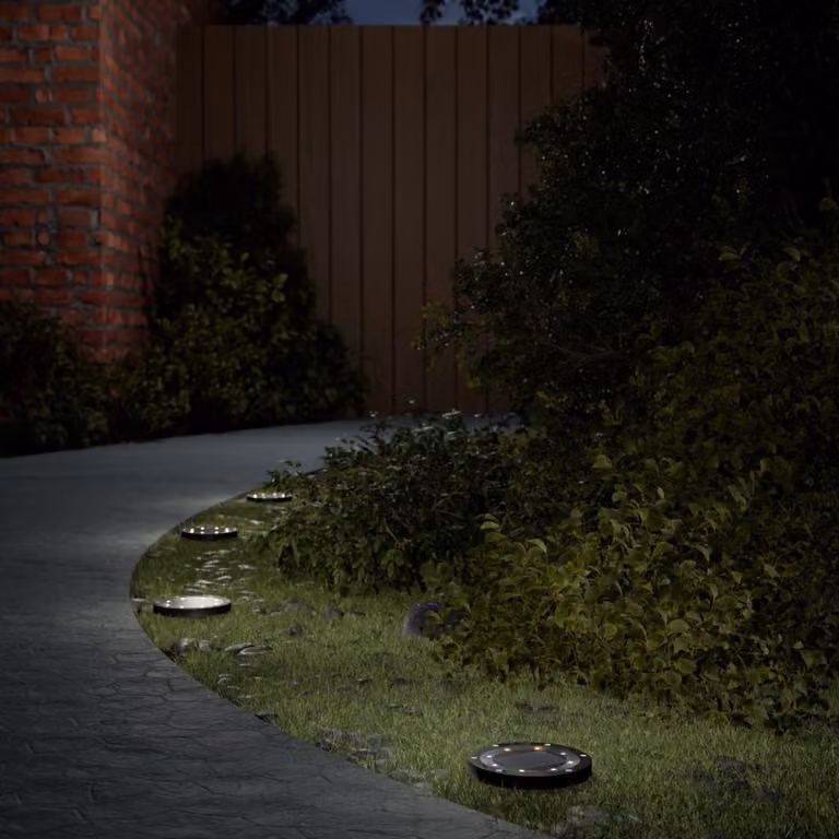 Set di 12 luci solari LED da esterno vidaXL con picchetti per giardino, luce bianco caldo, impermeabili IP65