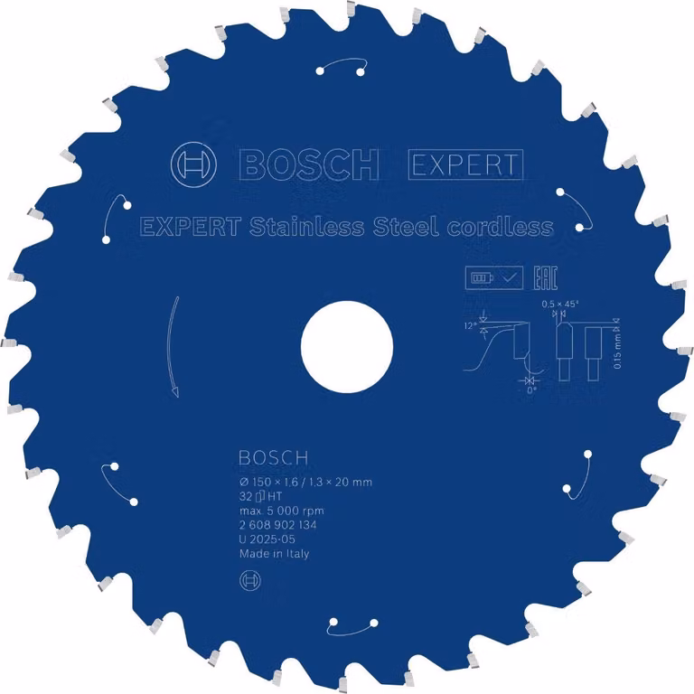 Lama circolare Bosch EXPERT in acciaio inossidabile, 150x20 mm, Z32