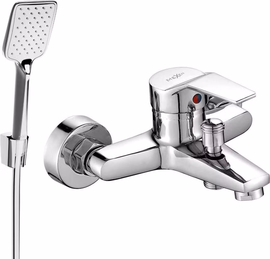 Mexen Caro R62 rubinetto da vasca con set doccia, cromo - 74663R62-00
