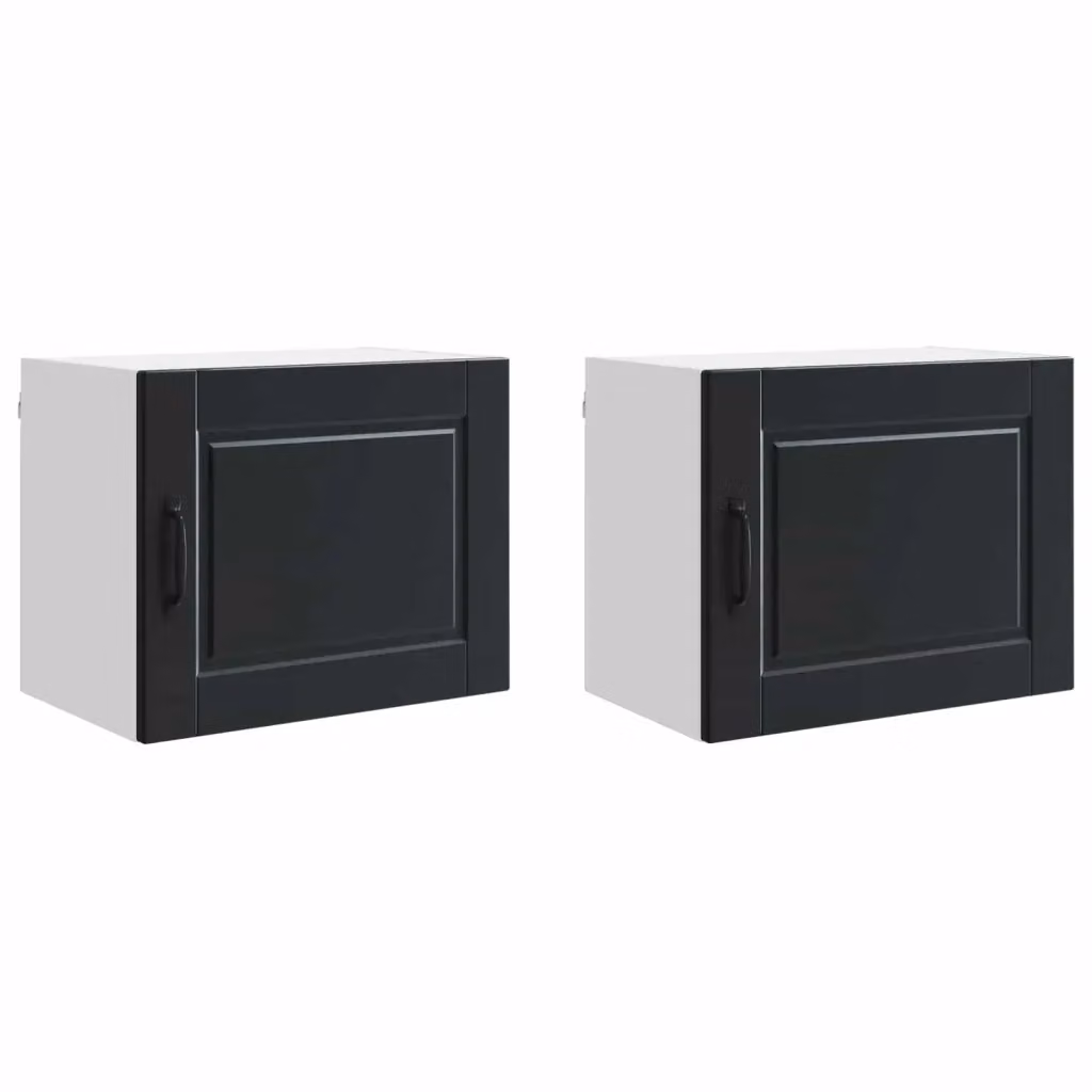 Set di 2 pensili da cucina vidaXL neri in legno con ante a battente L 50 x P 31 x H 40 cm – 2