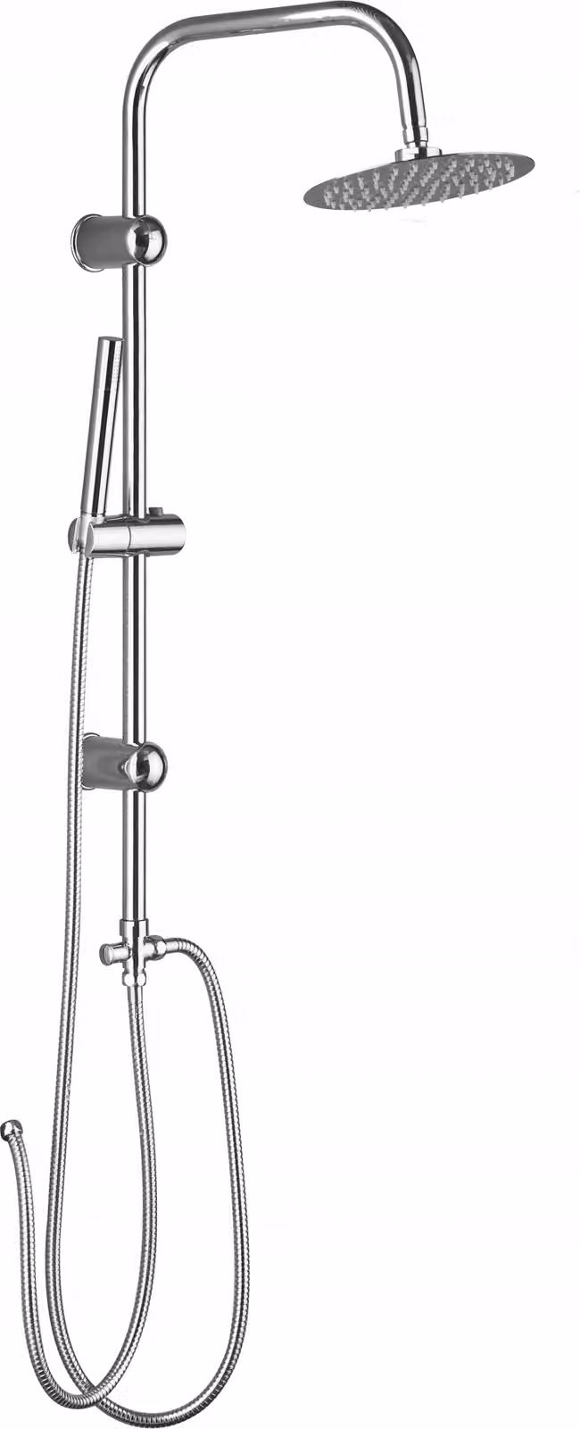 Granitan - Set doccia - Sistema doccia - 5 tipi di getto - Cromo - 25 cm - con doccetta - Doccetta a pioggia