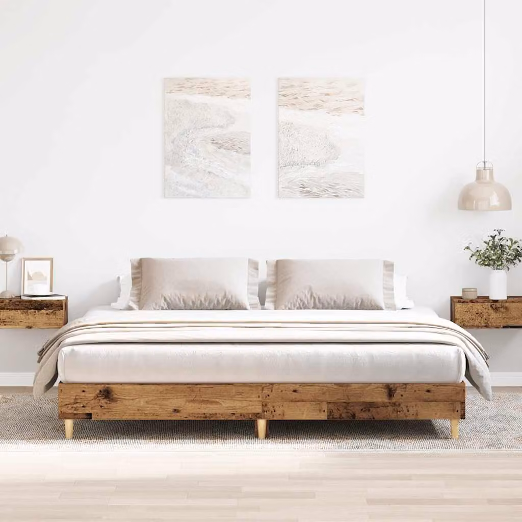 vidaXL Giroletto in legno di pino color marrone con doghe piatte, L/P/H: 203 x 160 x 163 cm