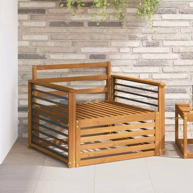 2 Pezzo Divano da esterno-Divano da Giardino-Sofa da giardino Naturale 431743