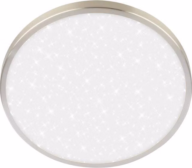 Briloner COMPETO Plafoniera LED, mascherina decorativa, cielo stellato, luce bianca neutra, nichel opaco, Ø24 x 6 cm