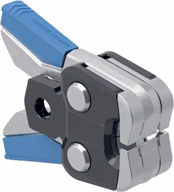 Pinza a pressare per raccordi Flow Fit Geberit Ø 16-40 mm argento e multicolore