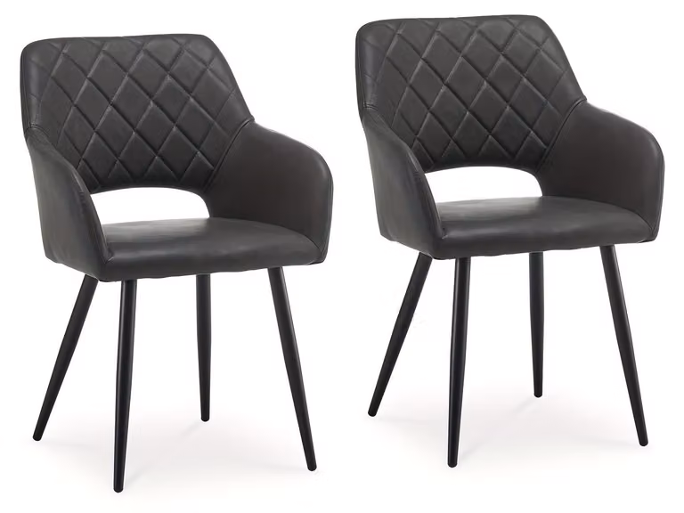 Sedia da pranzo - Sedia - Sedia di design - Sedia da cucina - Sgabello da bar - Set da 2 - Ecopelle con imbottitura in memory foam