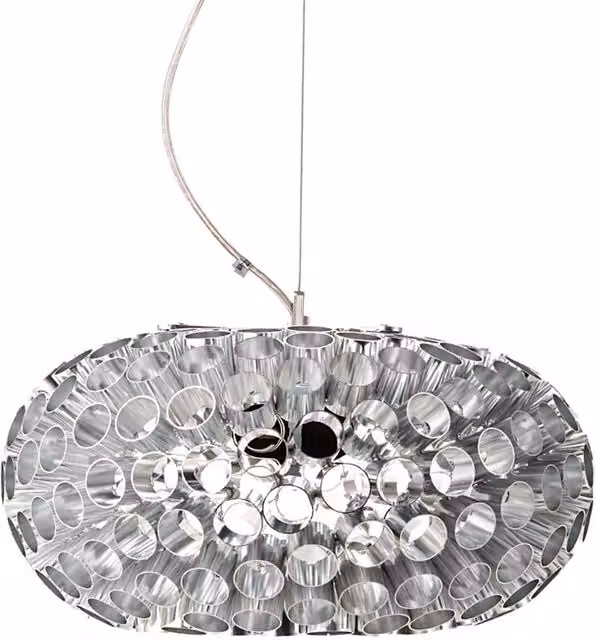 Lampadario a soffitto ORESTELUCHETTA in metallo cromato, forma rotonda, Ø: 38 cm, H: 20 cm