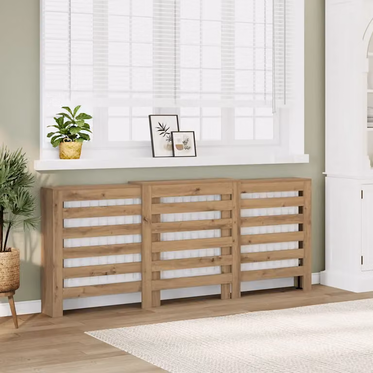 Copertura per radiatori vidaXL in legno Rovere, marrone, L: 205 cm, P: 21,5 cm, H: 83,5 cm