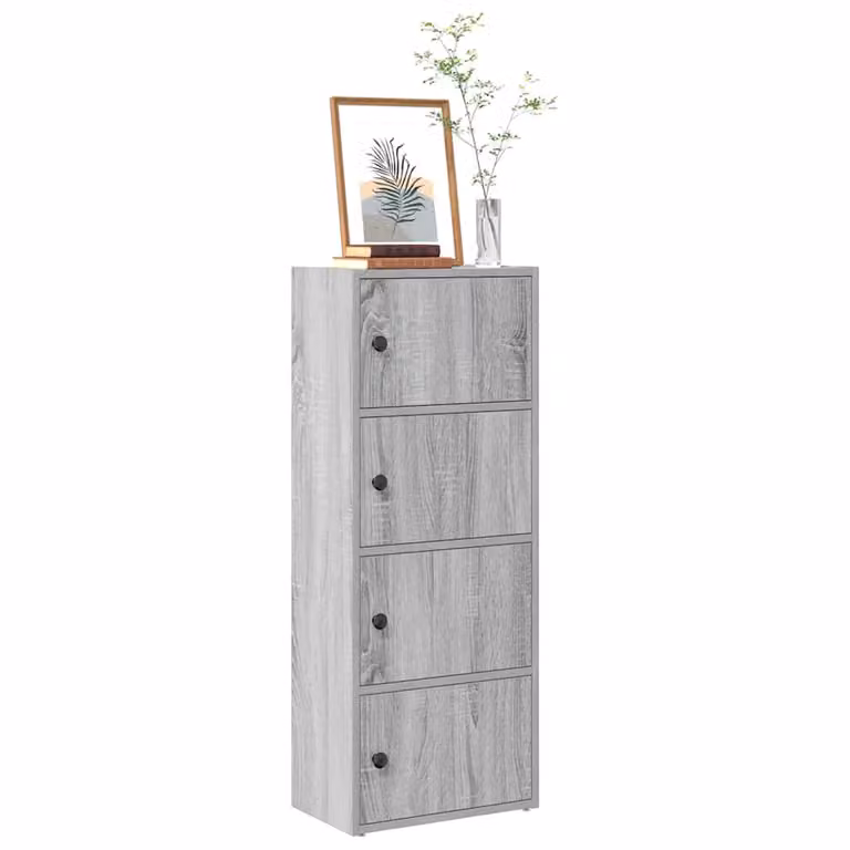 Libreria moderna vidaXL in legno e MDF Grigio, L 40 cm x P 24 cm x H 102 cm