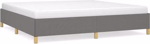 Letto matrimoniale moderno DESIGN IN in tessuto grigio con struttura in legno e doghe fisse L/P/H: 200 x 200 x 35 cm – 1