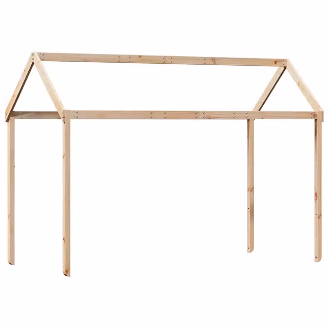 Tetto per Letto Bambini in Legno Massello di Pino Design In, L/P/H: 217 x 85,5 x 154 cm, Beige