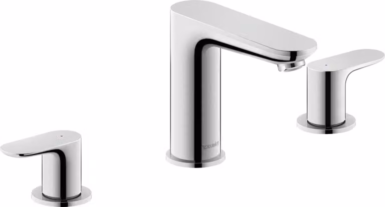 Wave Duravit, robinetterie de lavabo à 3 trous, saillie 129 mm, avec garniture découlement, WA1060005010, WA1060005010