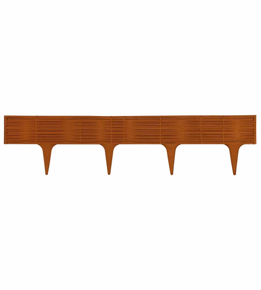 Verdemax Bordo Ornamentale 3,9 m Marrone in Polietilene - 5 Pz