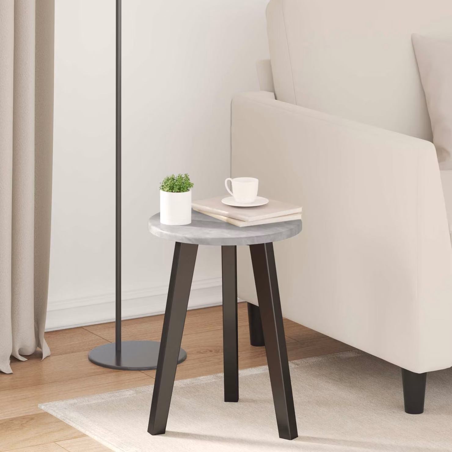 Piano del tavolo rotondo vidaXL in legno ingegnerizzato MDF grigio, Ø 30 cm, H 1,5 cm