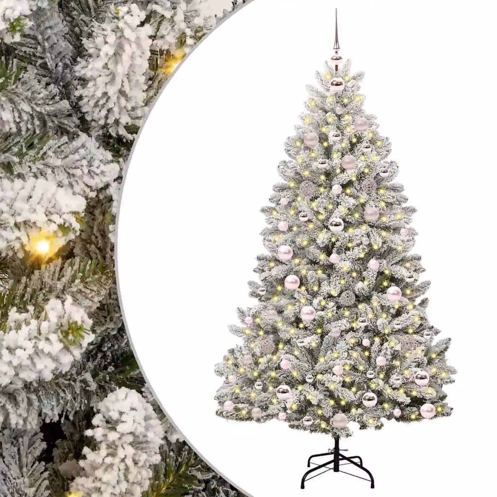 Albero di Natale artificiale verde con luci LED bianco caldo vidaXL Altezza: 180 cm – 2