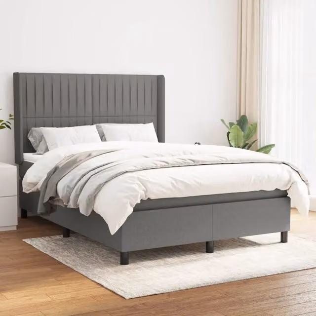 Letto Ibrido con Materasso vidaXL Grigio e Bianco L/P/H: 203 x 147 x 128 cm – 1